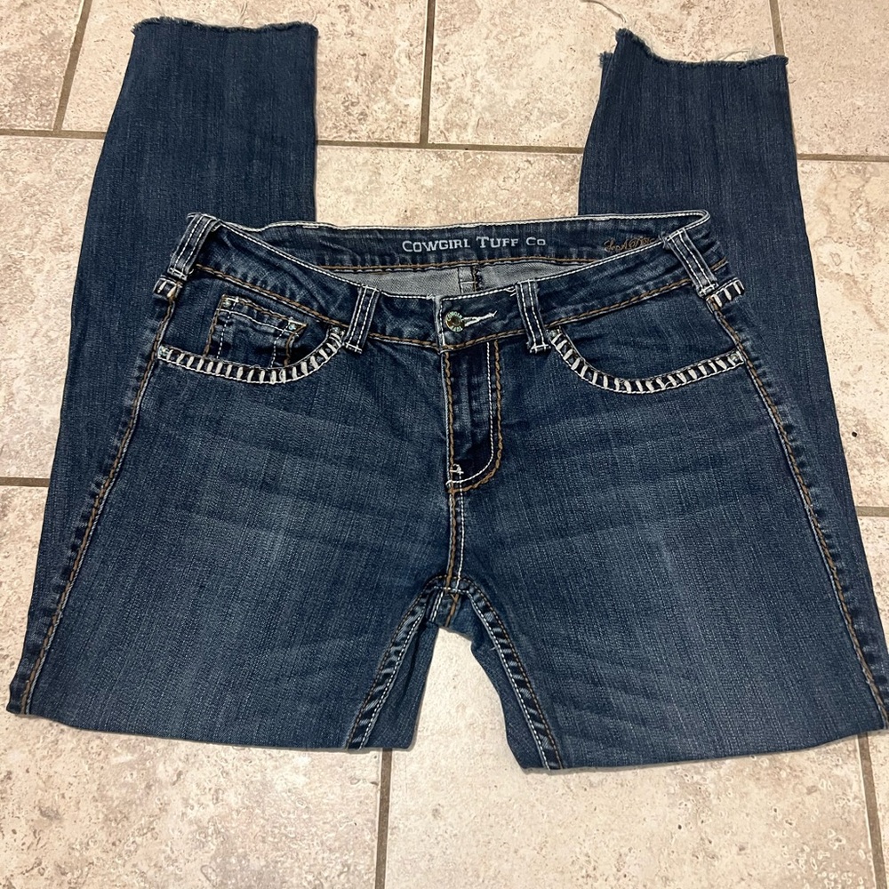 NWOT- Cowgirl Tuff Dark Blue Skinny Jeans 30x33